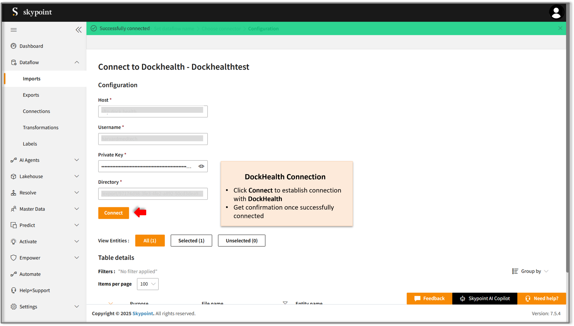 Connect dockhealth connector